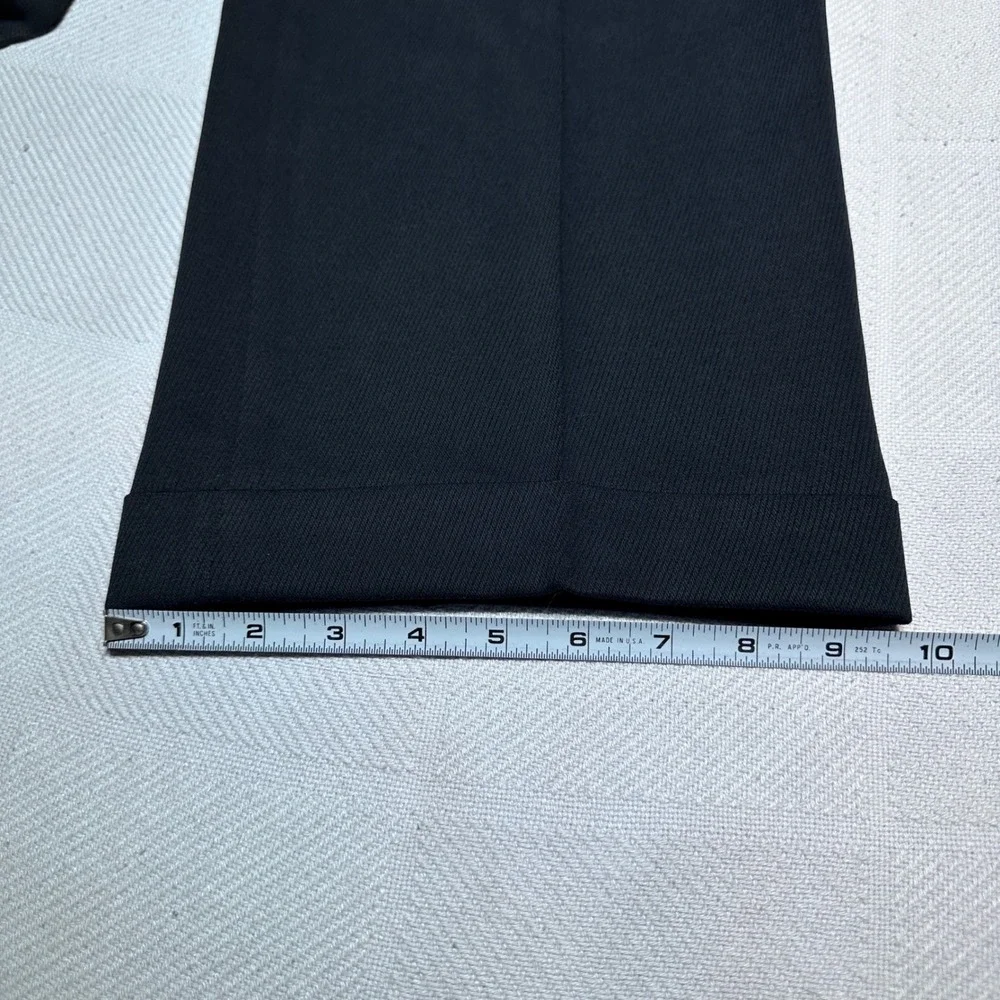 Coppley Dress Pants Men 42R Miami Flat Front Cuffed Microfiber Poly Tencel Black